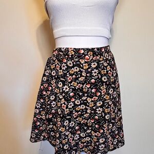 Floral Black Skirt